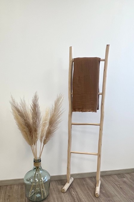 Porte serviettes en bois d'eucalyptus fait main