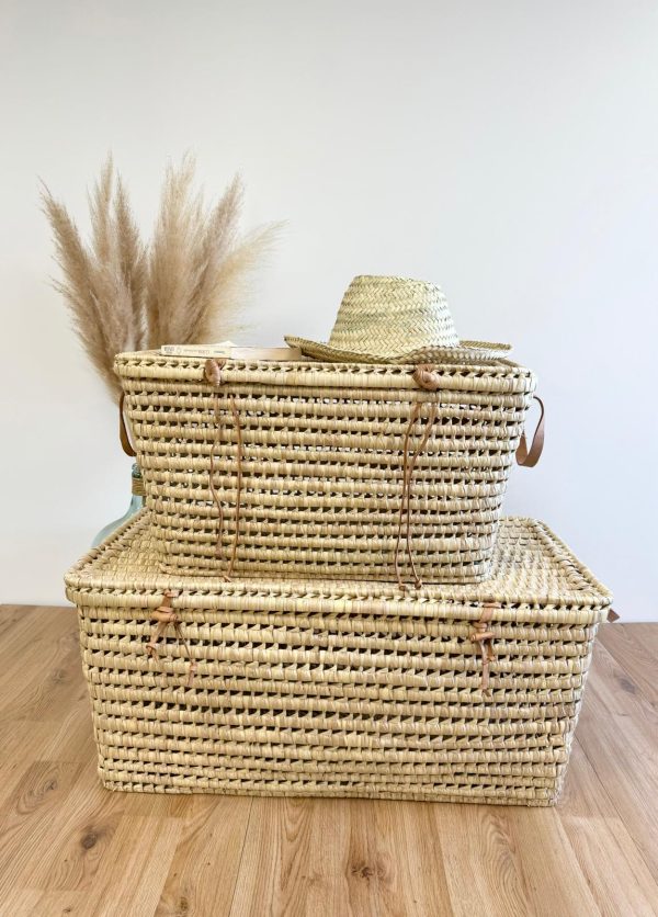 Coffre de rangement -malle en fibre naturelle