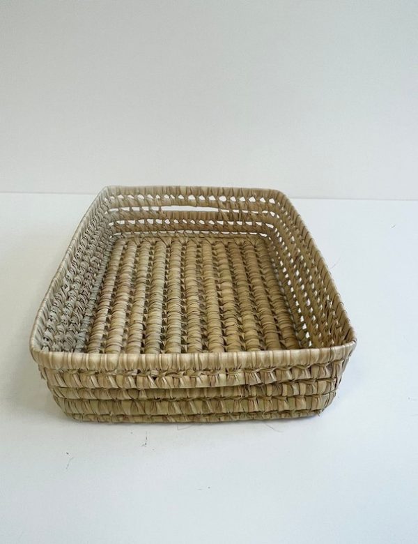 Paniers de rangement tressés en feuilles de palmier - (hauteur 10 cm) – Image 3