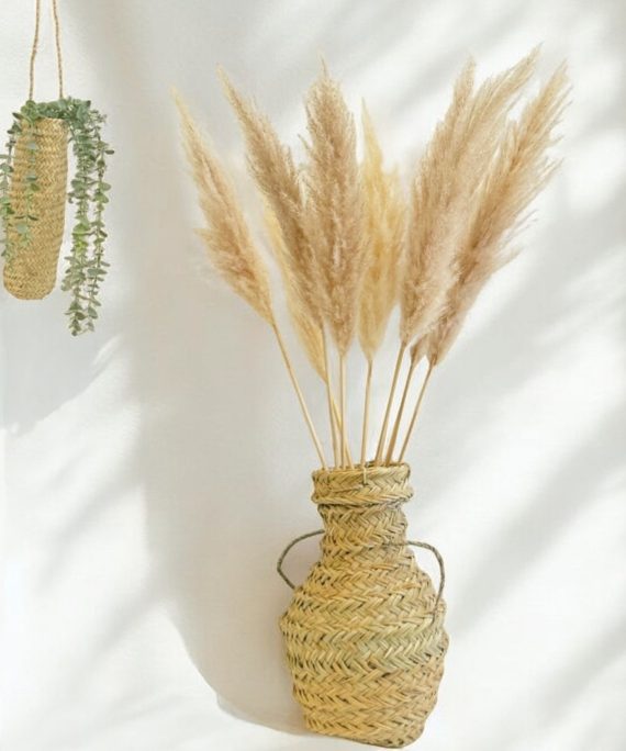 Vase en fibre naturelle- décoration bohème