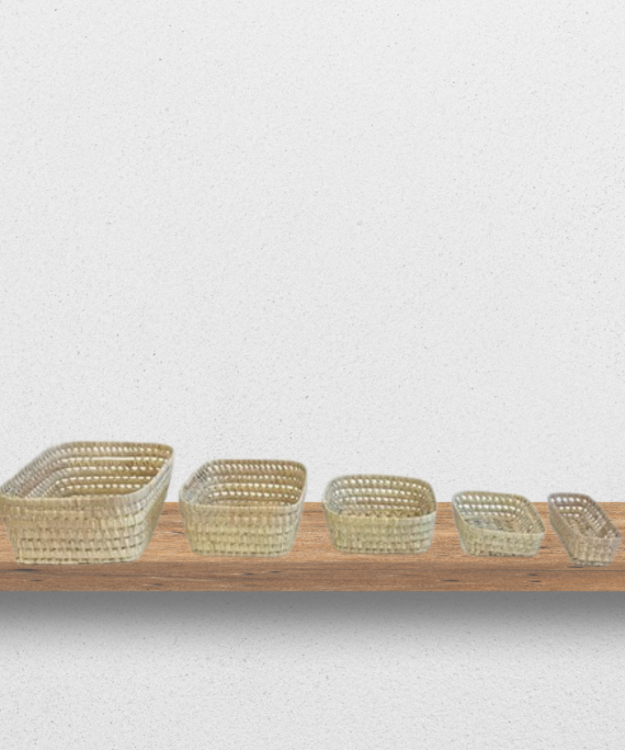 Paniers de rangement gamme Médium tressés en feuilles de palmier