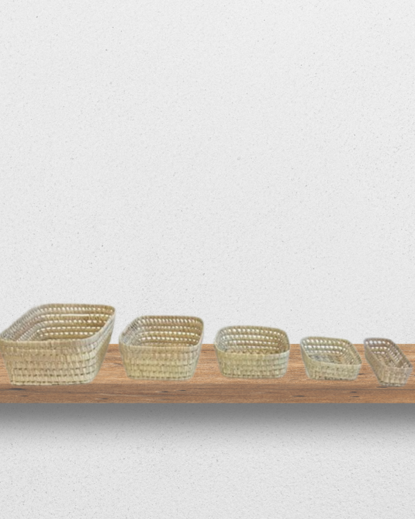 Paniers de rangement gamme Médium tressés en feuilles de palmier