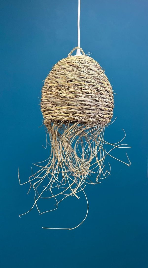 Suspension LINA en osier- en boule en paille halfa – Image 2