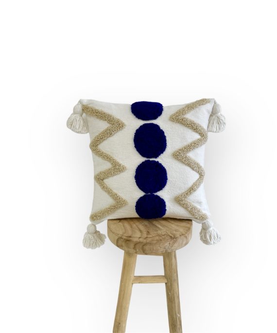 Housse de coussin brodée à la main 45 cm x 45 cm