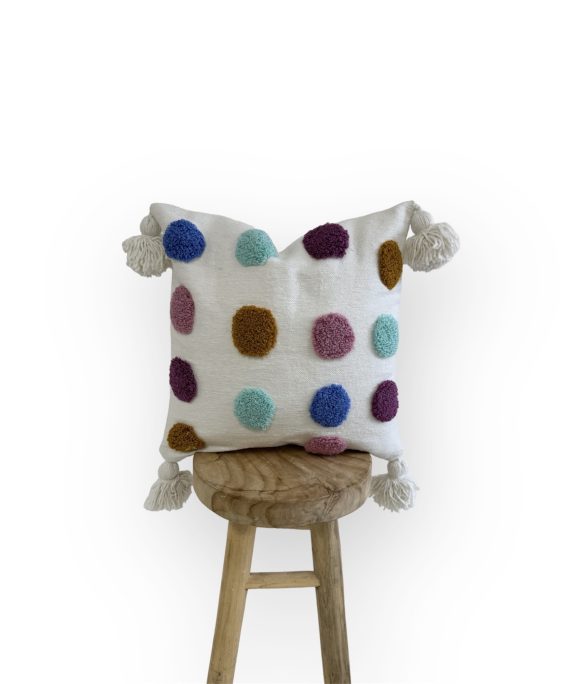 Housse de coussin brodée à la main 45 cm x 45 cm