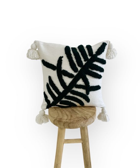 Housse de coussin brodée à la main 45 cm x 45 cm