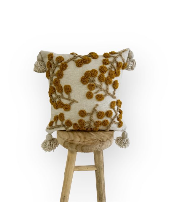 Housse de coussin brodé à la main 45 cm x 45 cm