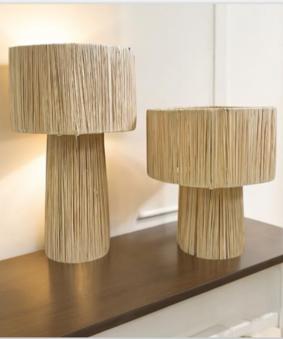 Lampe en Raphia- de chevet