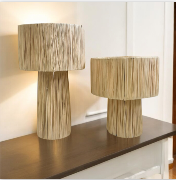 Lampe en Raphia- de chevet