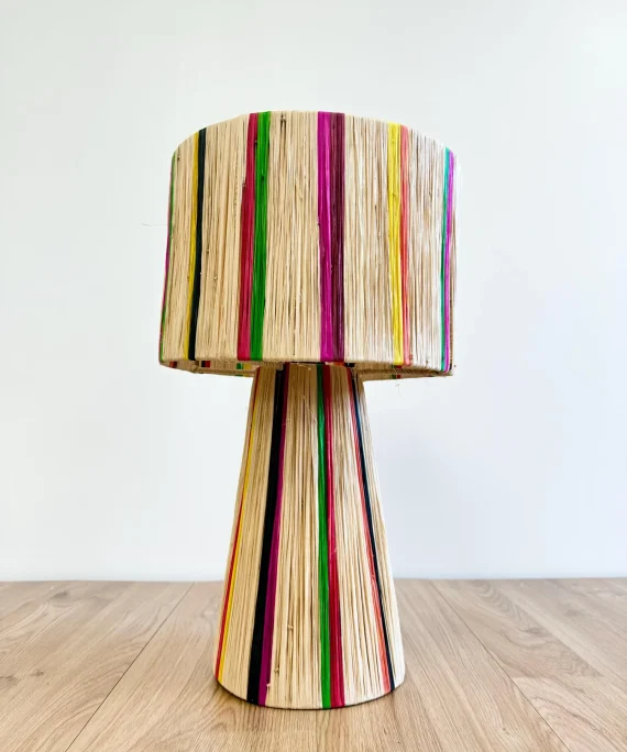Lampe en raphia - lampe de chevet