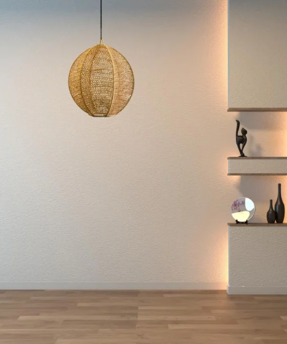Suspension en  raphia ovale - 25cm L/35cm H