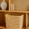 Panier de rangement naturel tressé à la main – 100 % feuilles de palmier
