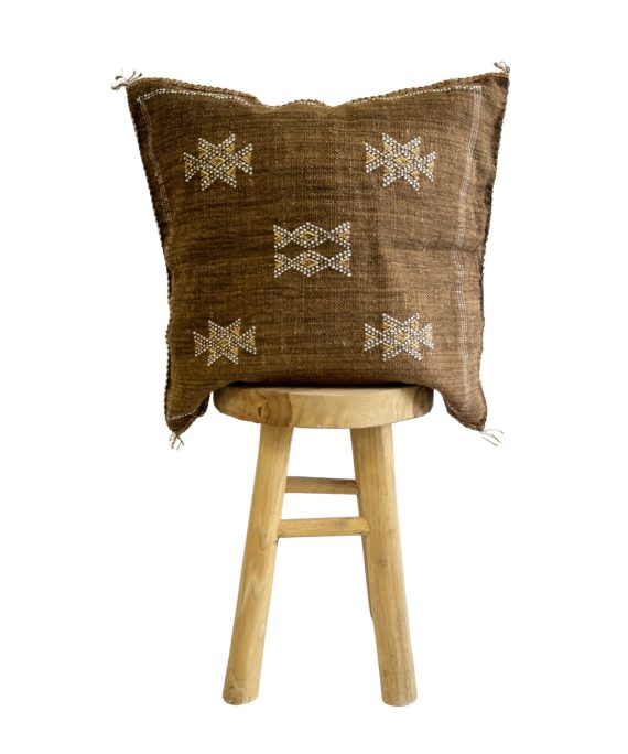 Oreiller en Soie de Cactus Marocain marron