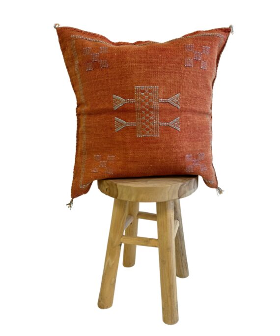 Oreiller en Soie de Cactus Marocain terracota