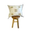 Coussin en Soie de Cactus Marocain – Blanc et Jaune
