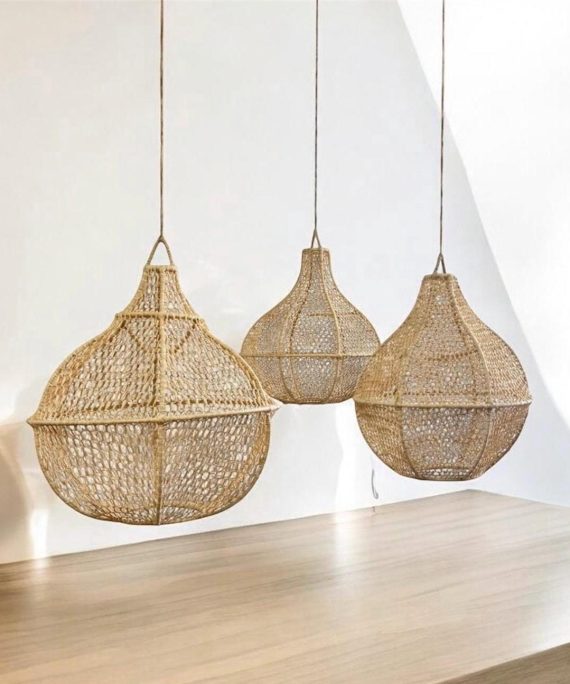Suspension en raphia -en Poire