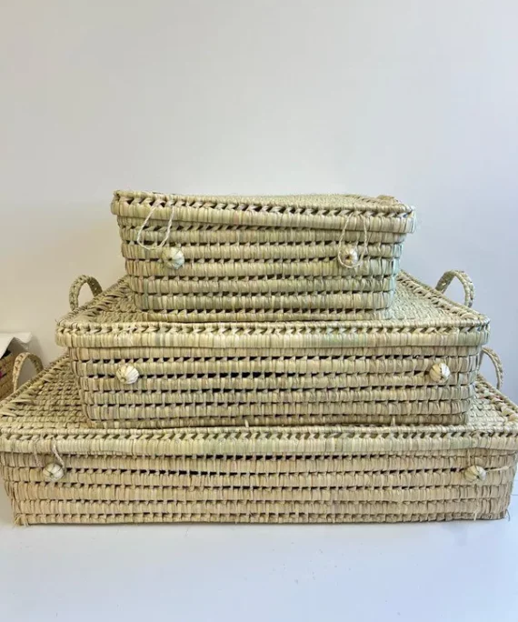 Malles de rangement en osier pour Dressing