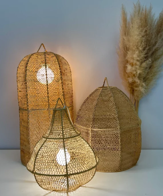 Lot de 3 Suspension Raphia FNAR trio