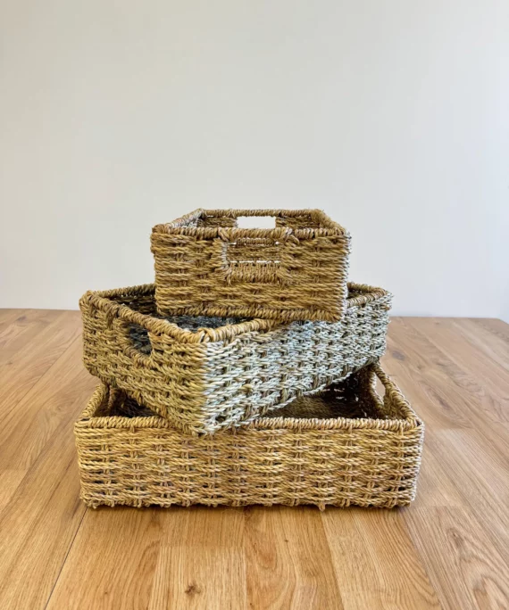 Paniers de rangement en feuille de palmier