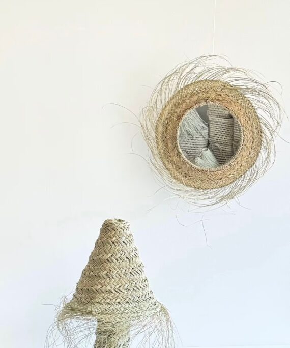 Miroir rond Gamme Emma desert en fibre naturelle Halfa